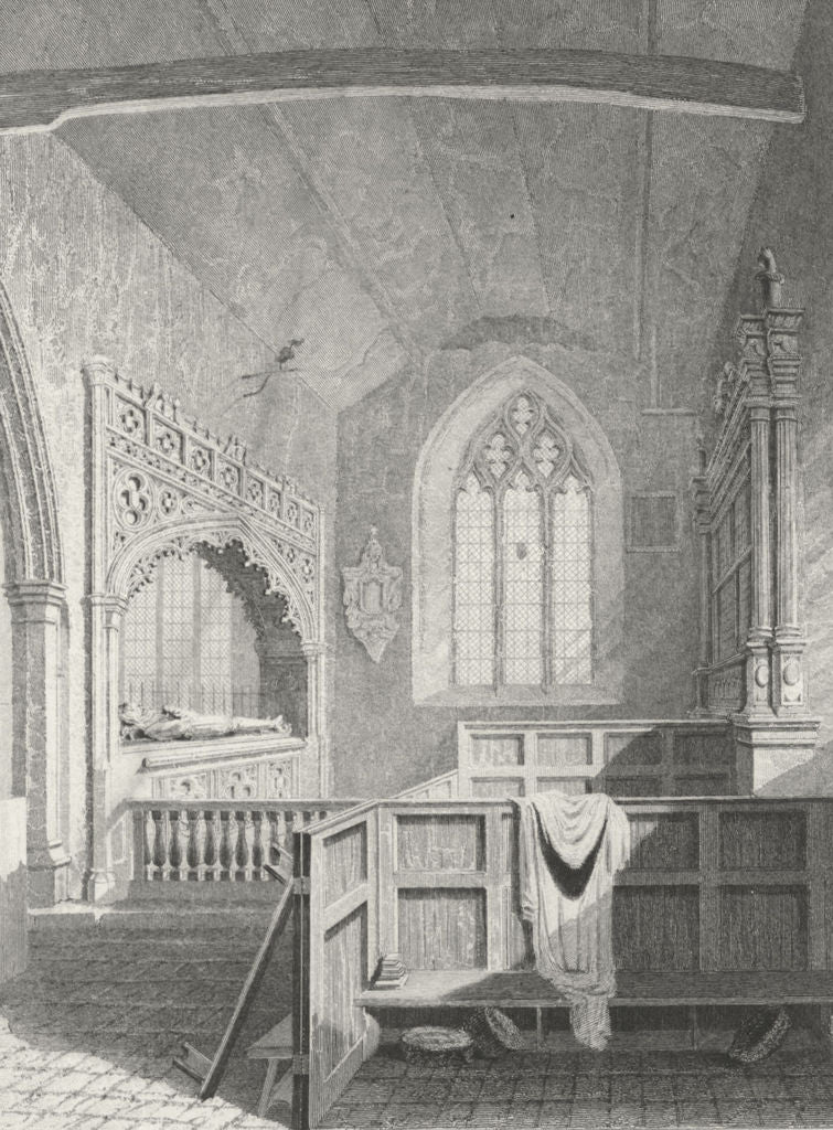 BUILDINGS. Godshill Church c1840 old antique vintage print picture